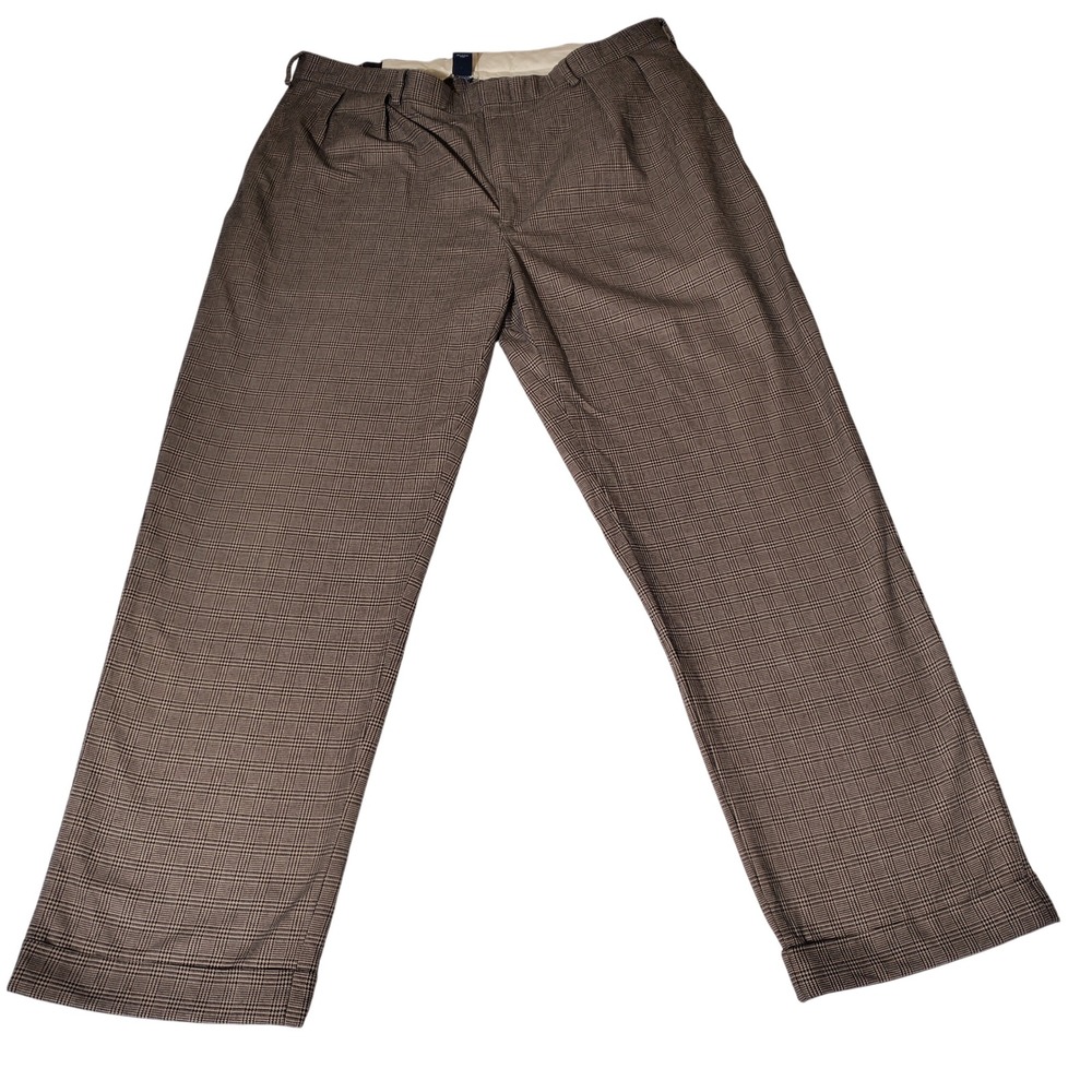 Polo Ralph Lauren Glen Plaid Wool Blend Pleated Cuffed Trousers 40x32 (38"x31")